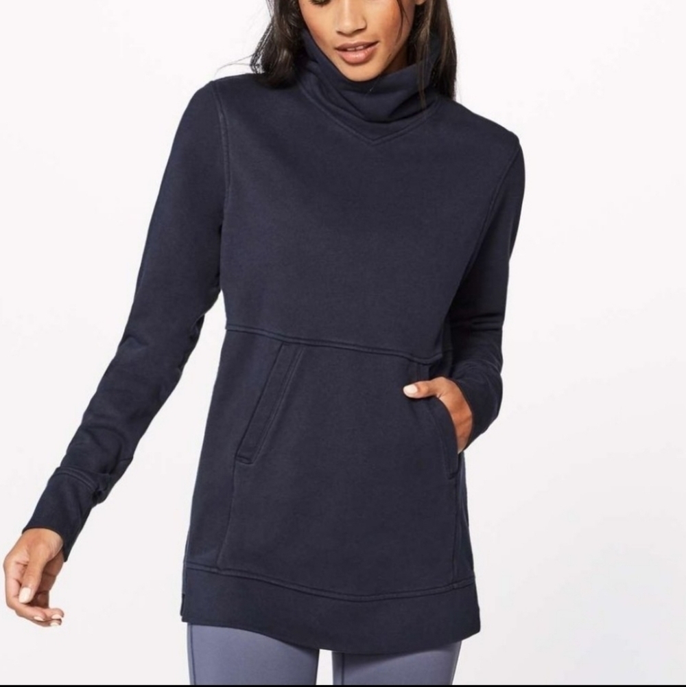 Lululemon Press Pause Pullover Sweatshirt Midnight Navy Size 4